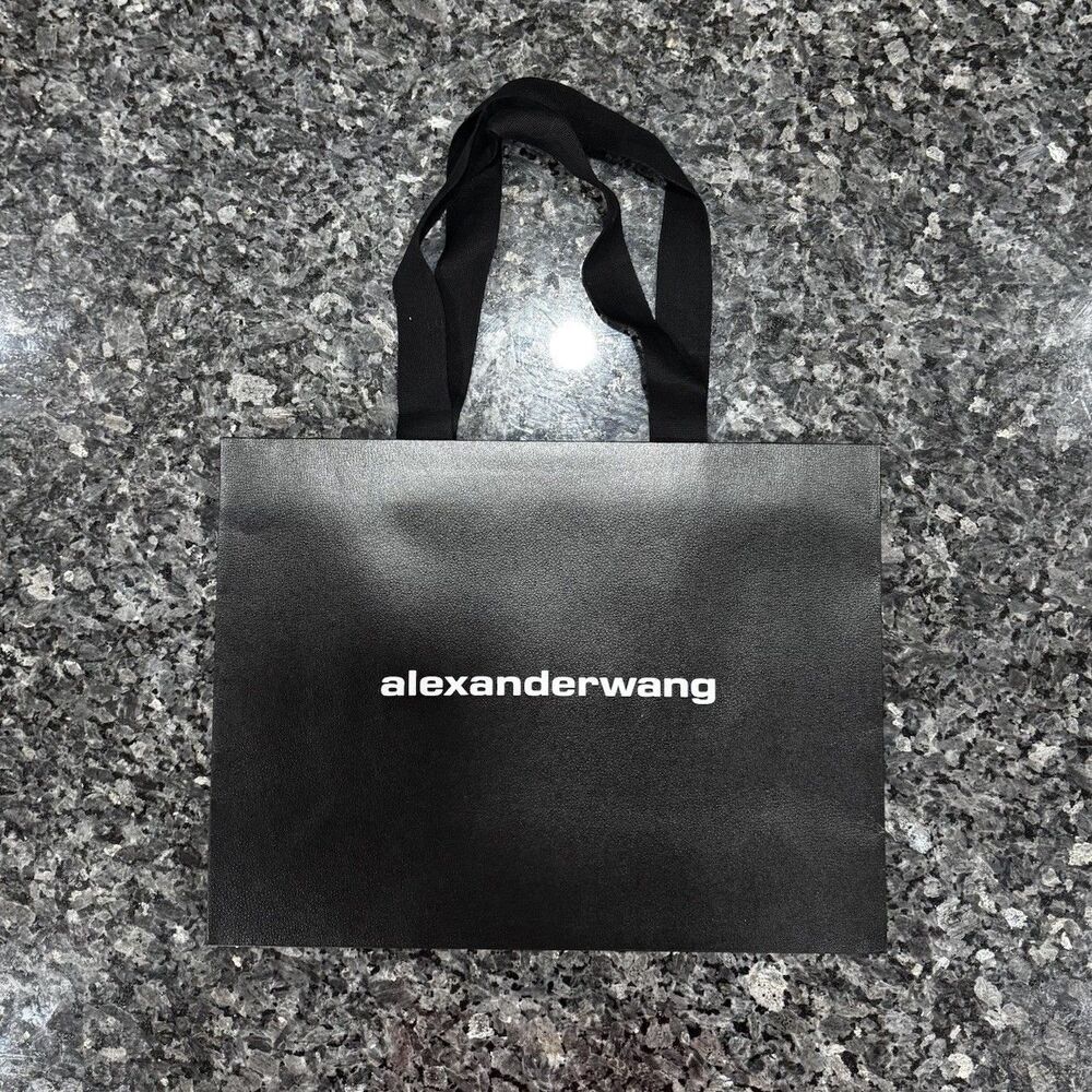 Alexander Wang Black Shopping Gift Empty Paper Bag 16 x 12 x 6
